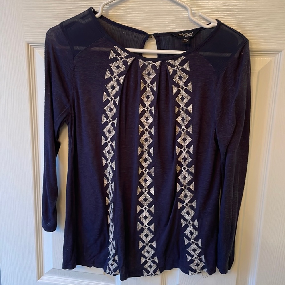 Lucky Brand Embroidered Top XS